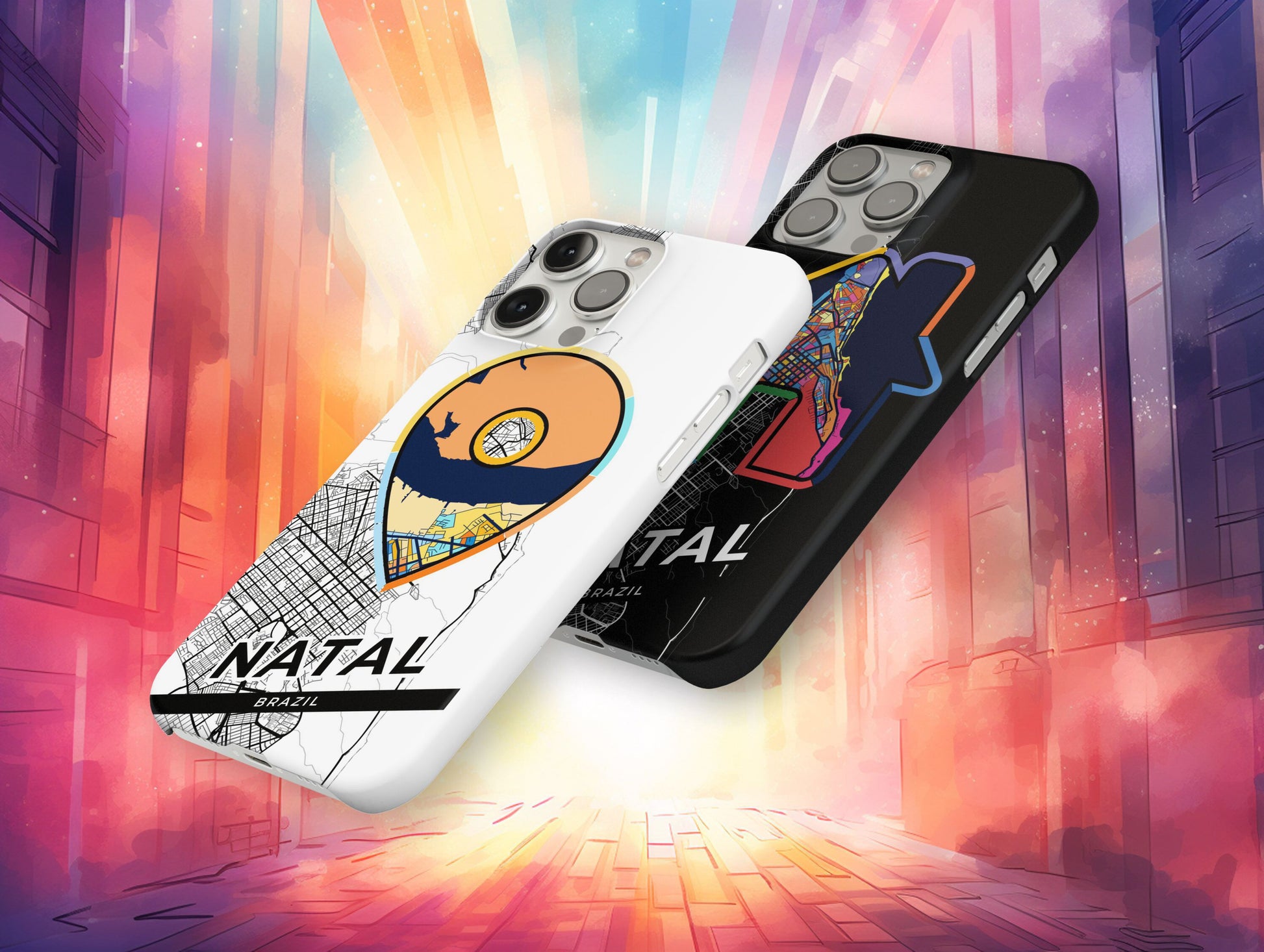 Natal Brazil slim phone case with colorful icon