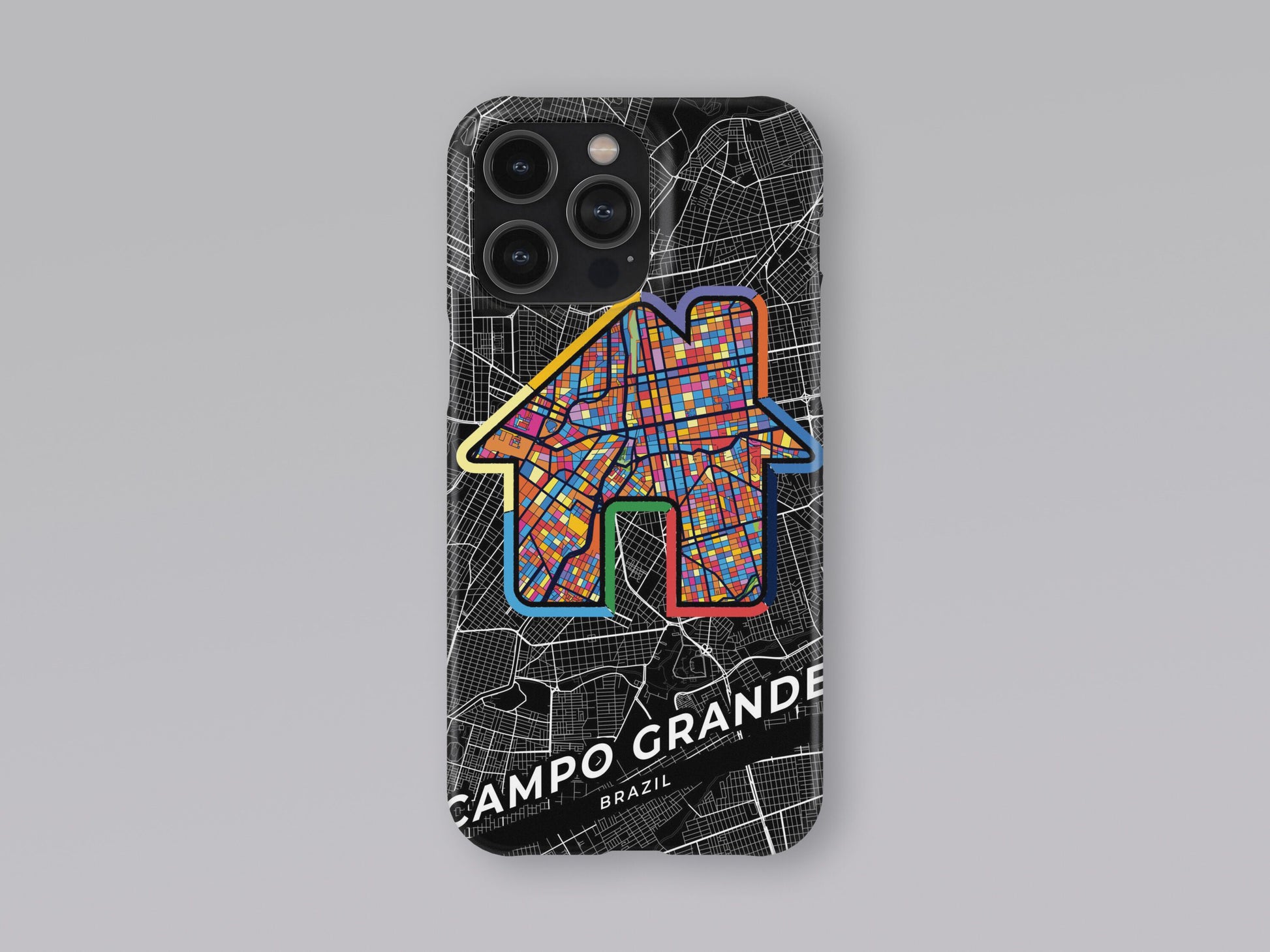 Campo Grande Brazil slim phone case with colorful icon. Birthday, wedding or housewarming gift. Couple match cases. 3