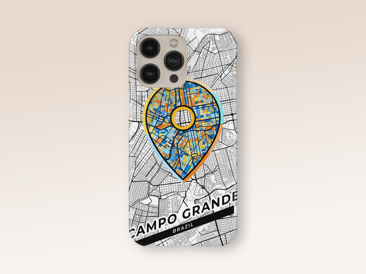 Campo Grande Brazil slim phone case with colorful icon. Birthday, wedding or housewarming gift. Couple match cases. 1