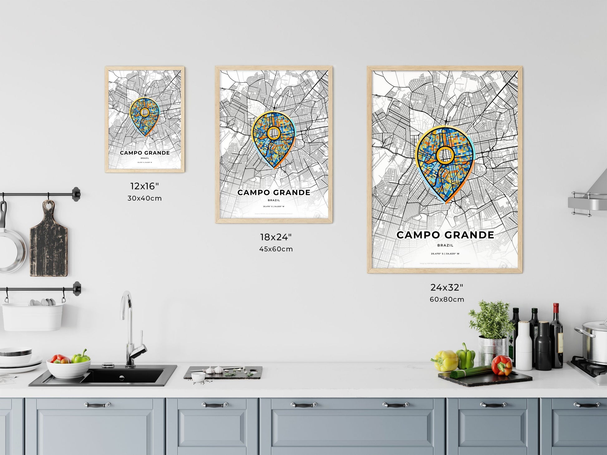 Campo Grande Brazil art map size chart