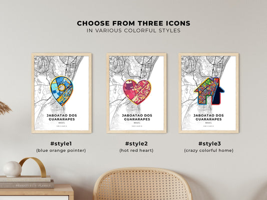 Jaboatao Dos Guararapes Brazil maps with colorful icons
