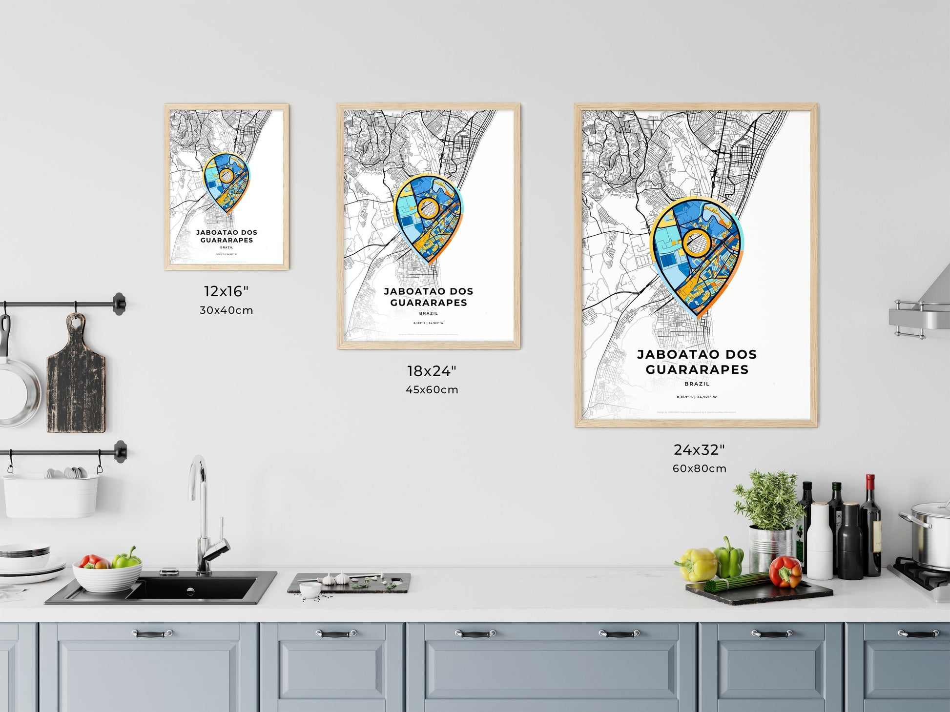 Jaboatao Dos Guararapes Brazil art map size chart