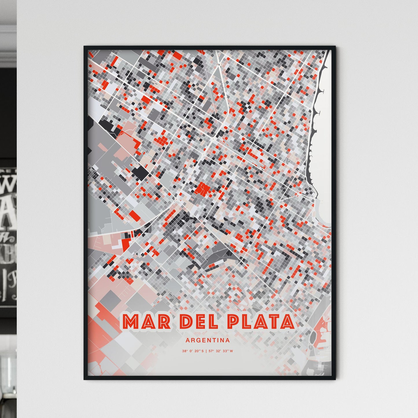 Colorful MAR DEL PLATA ARGENTINA Fine Art Map Modern