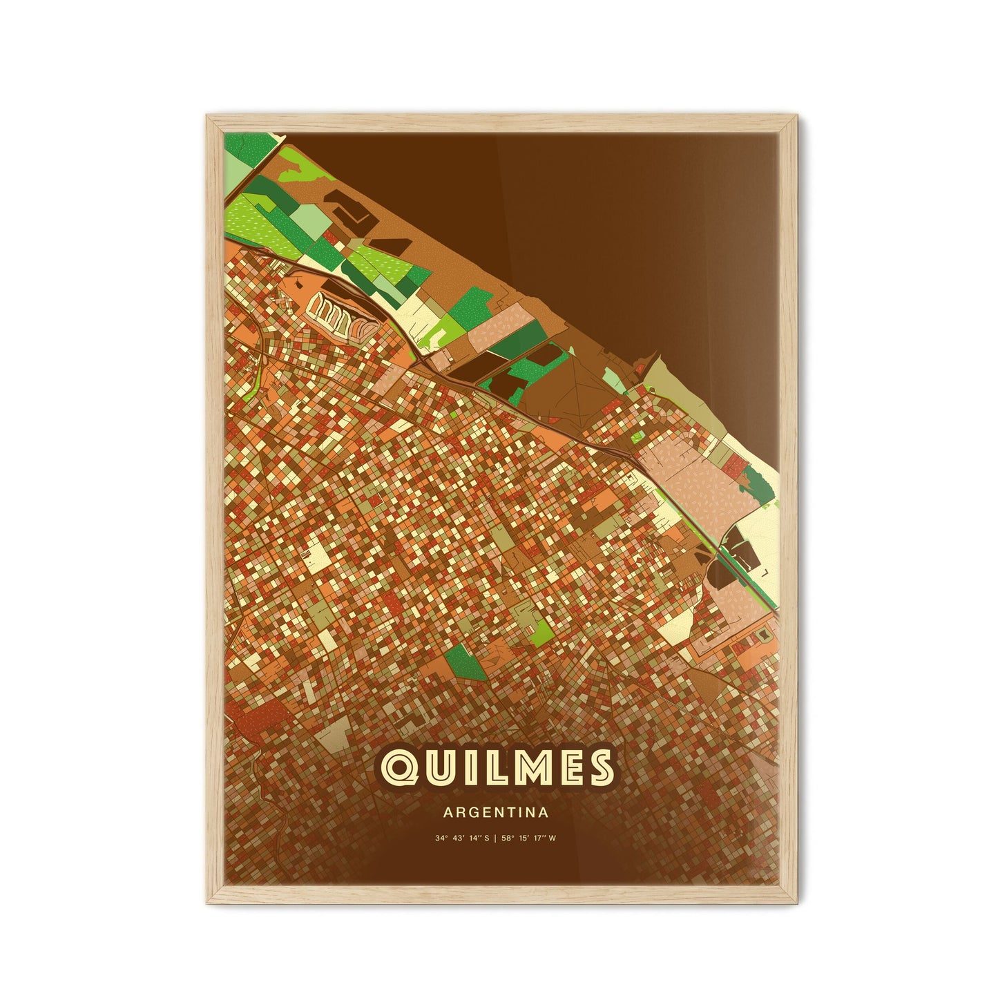 Colorful QUILMES ARGENTINA Fine Art Map Farmhouse