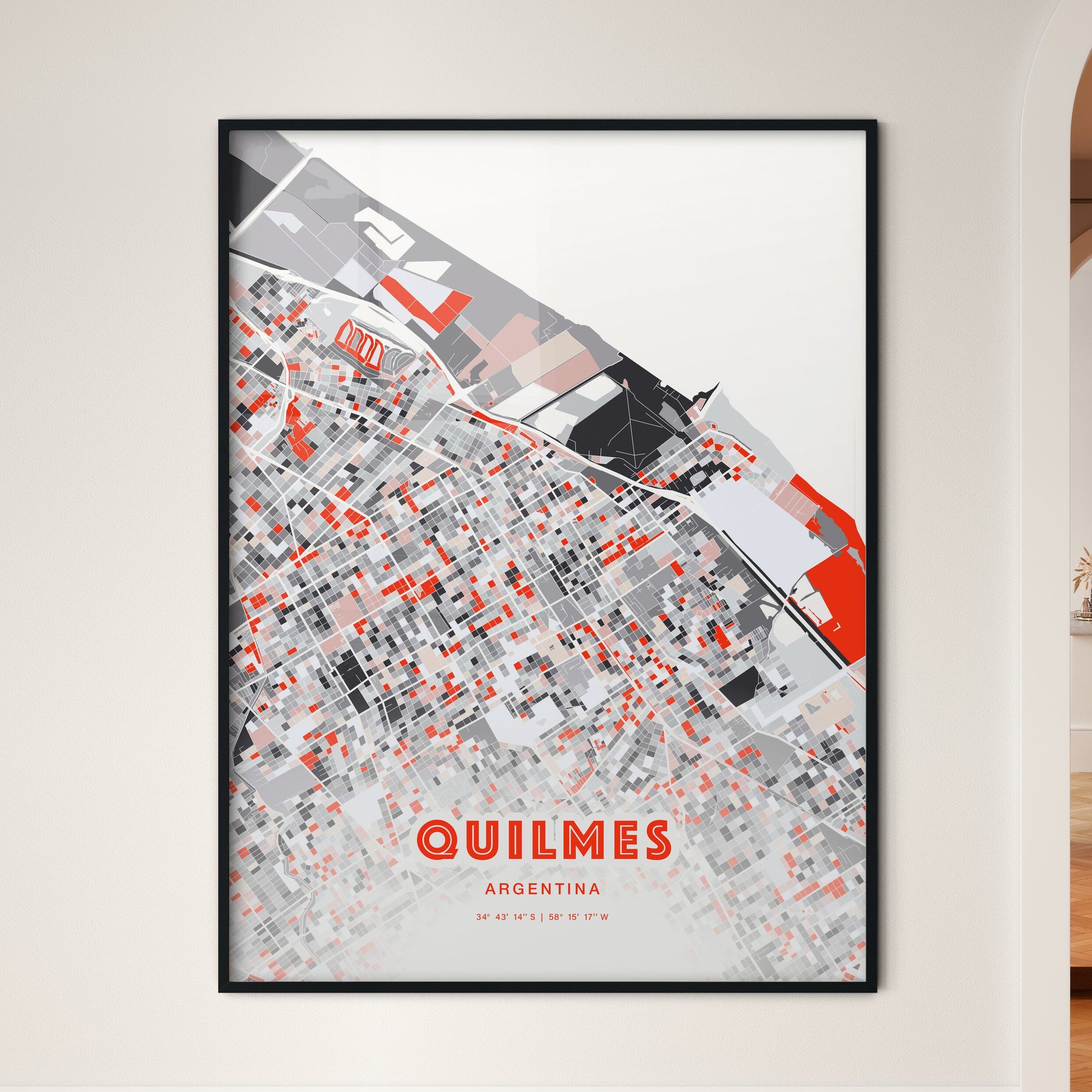 Colorful QUILMES ARGENTINA Fine Art Map Modern