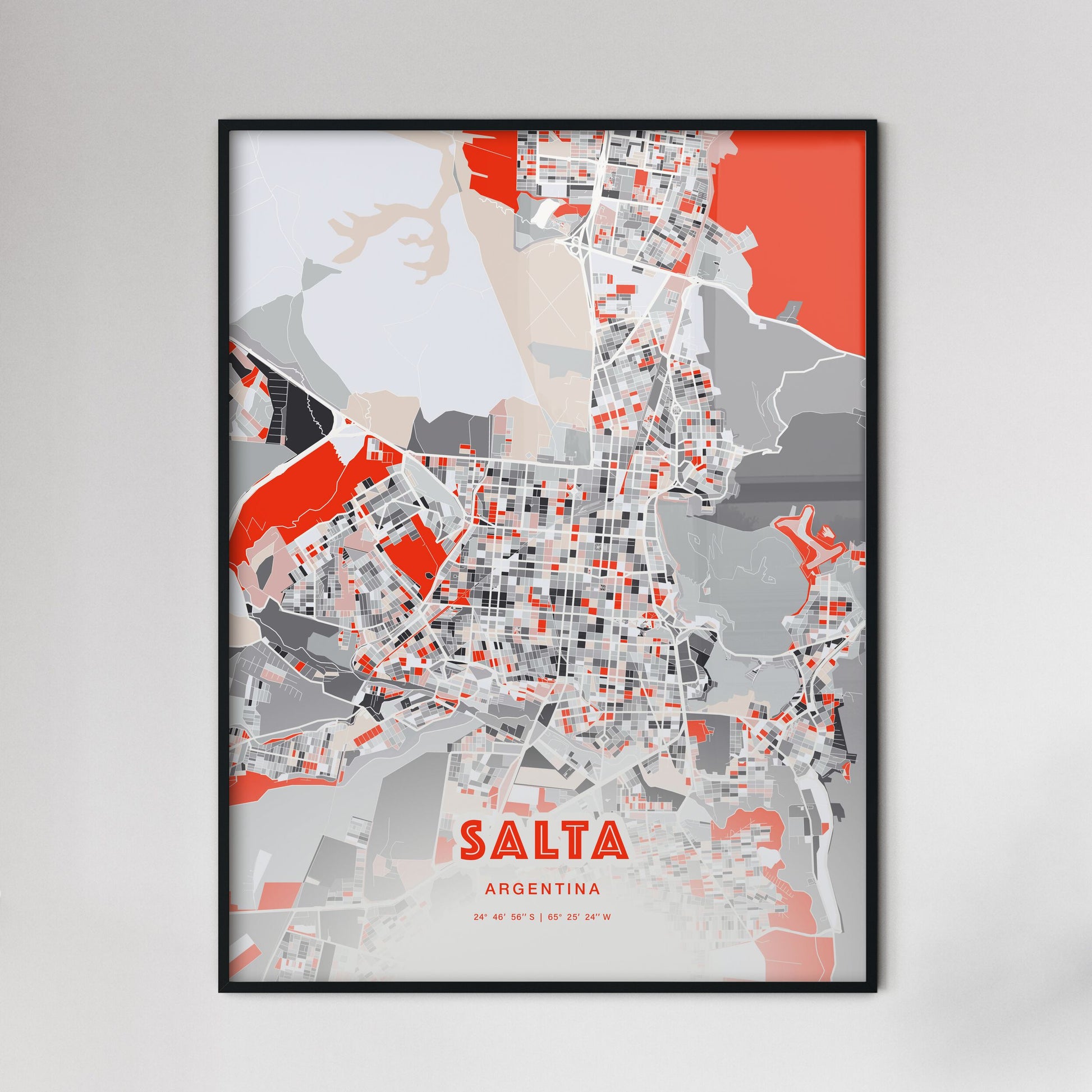 Colorful SALTA ARGENTINA Fine Art Map Modern