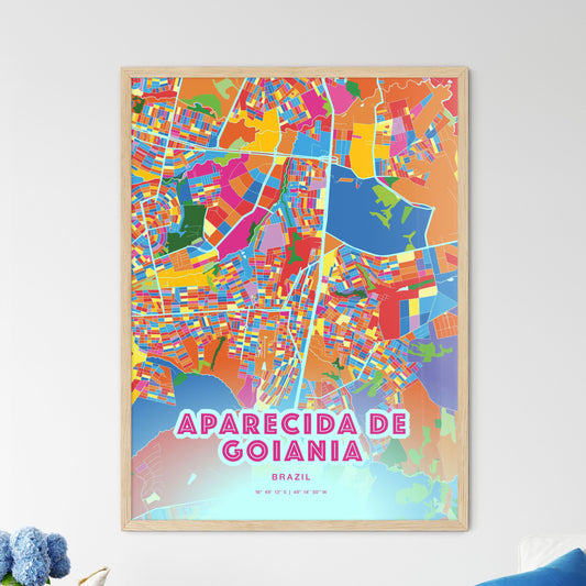 Colorful APARECIDA DE GOIANIA BRAZIL Fine Art Map Crazy Colors