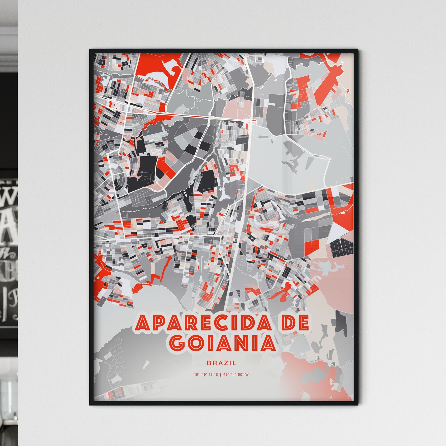 Colorful APARECIDA DE GOIANIA BRAZIL Fine Art Map Modern