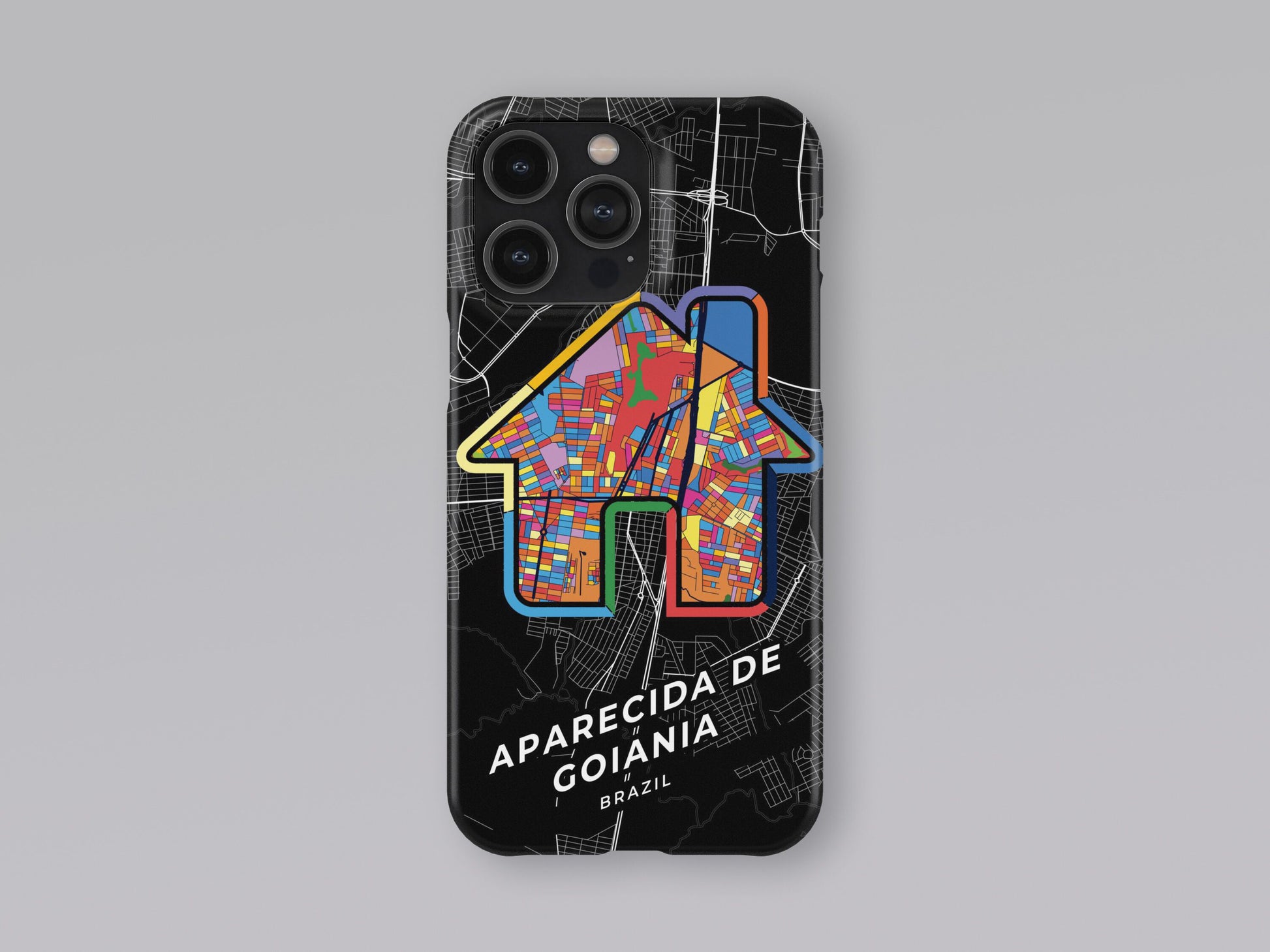 Aparecida De Goiania Brazil slim phone case with colorful icon. Birthday, wedding or housewarming gift. Couple match cases. 3