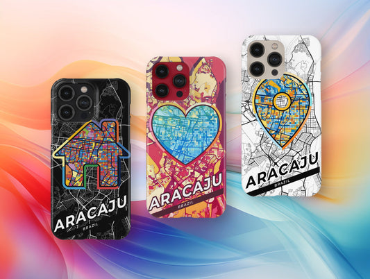 Aracaju Brazil slim phone case with colorful icon. Birthday, wedding or housewarming gift. Couple match cases.