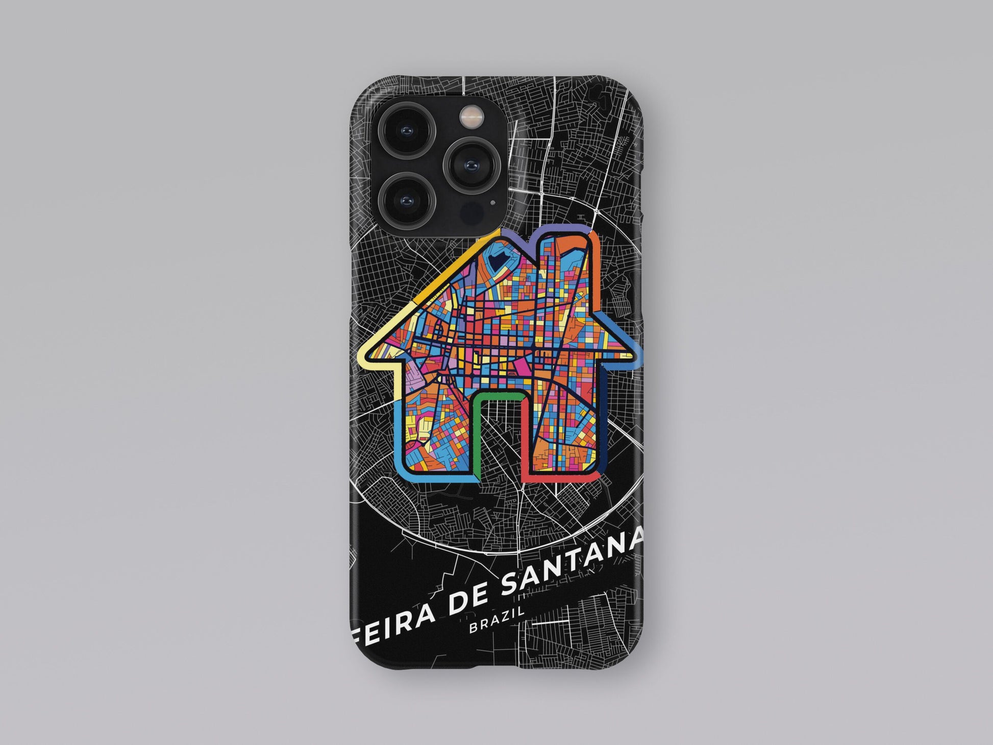 Feira De Santana Brazil slim phone case with colorful icon. Birthday, wedding or housewarming gift. Couple match cases. 3