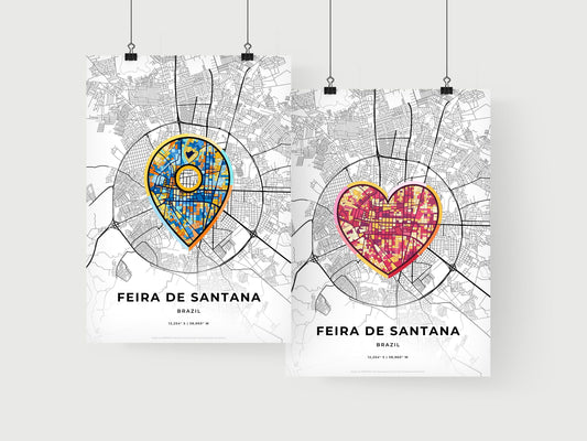 Feira De Santana Brazil art print for couples