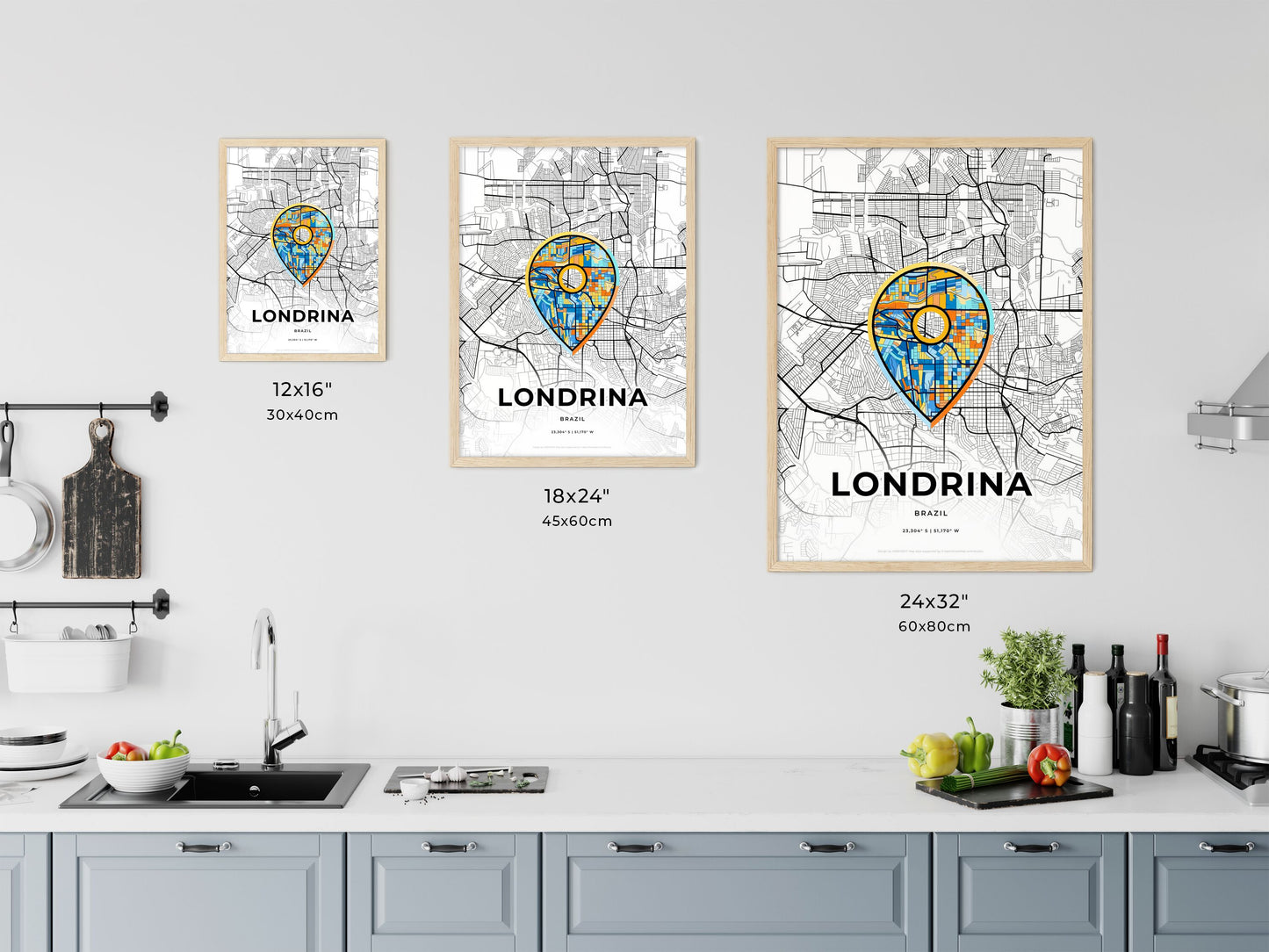 Londrina Brazil art map size chart