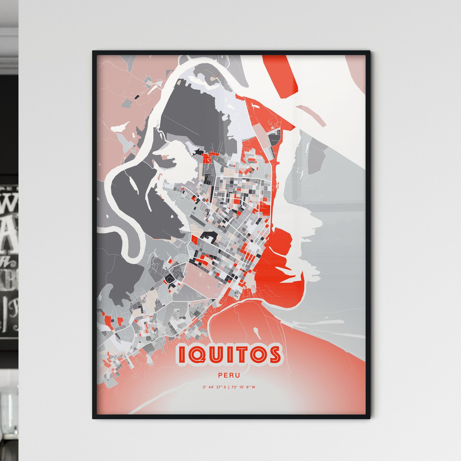 Colorful IQUITOS PERU Fine Art Map Modern