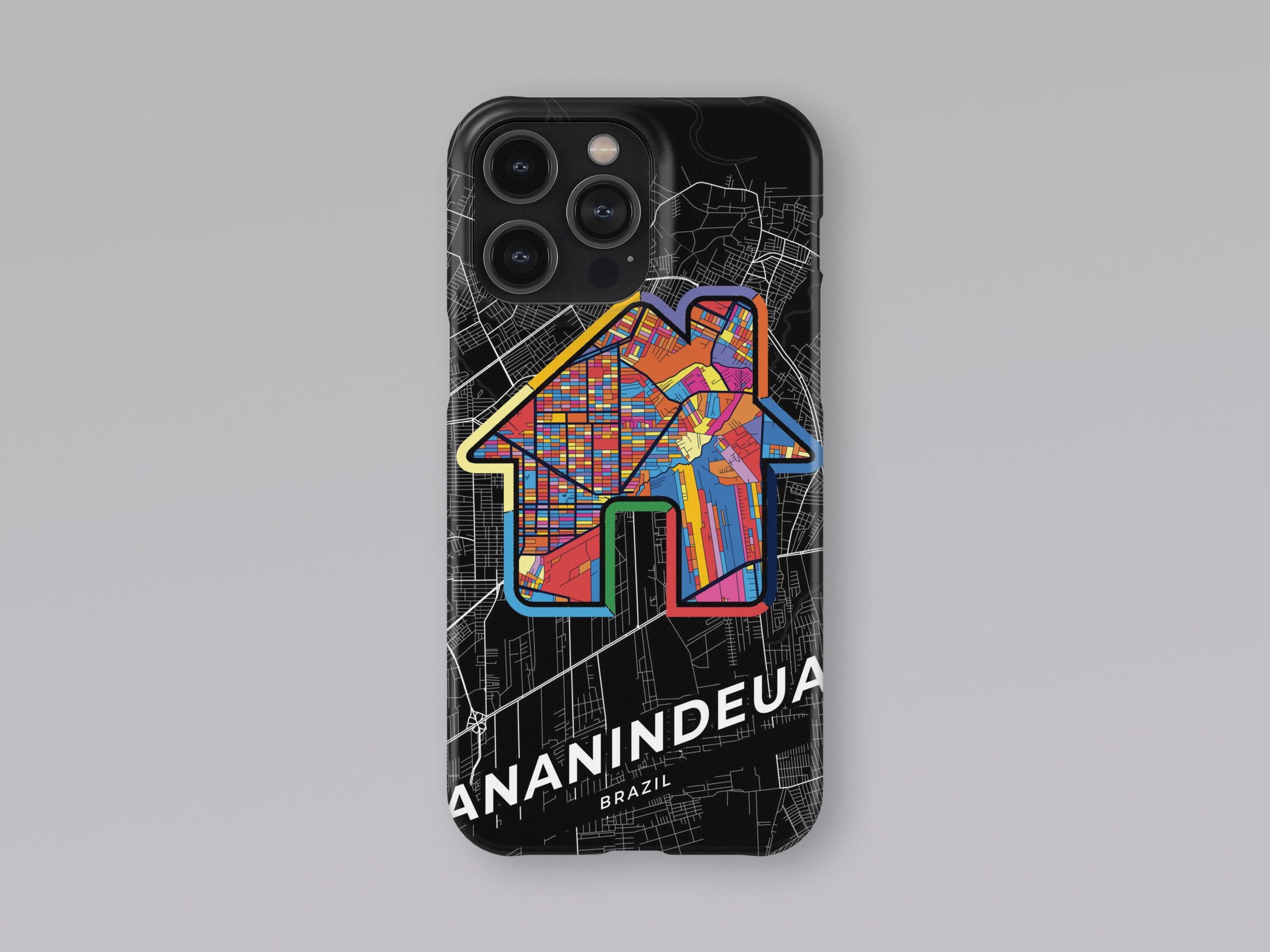 Ananindeua Brazil slim phone case with colorful icon. Birthday, wedding or housewarming gift. Couple match cases. 3