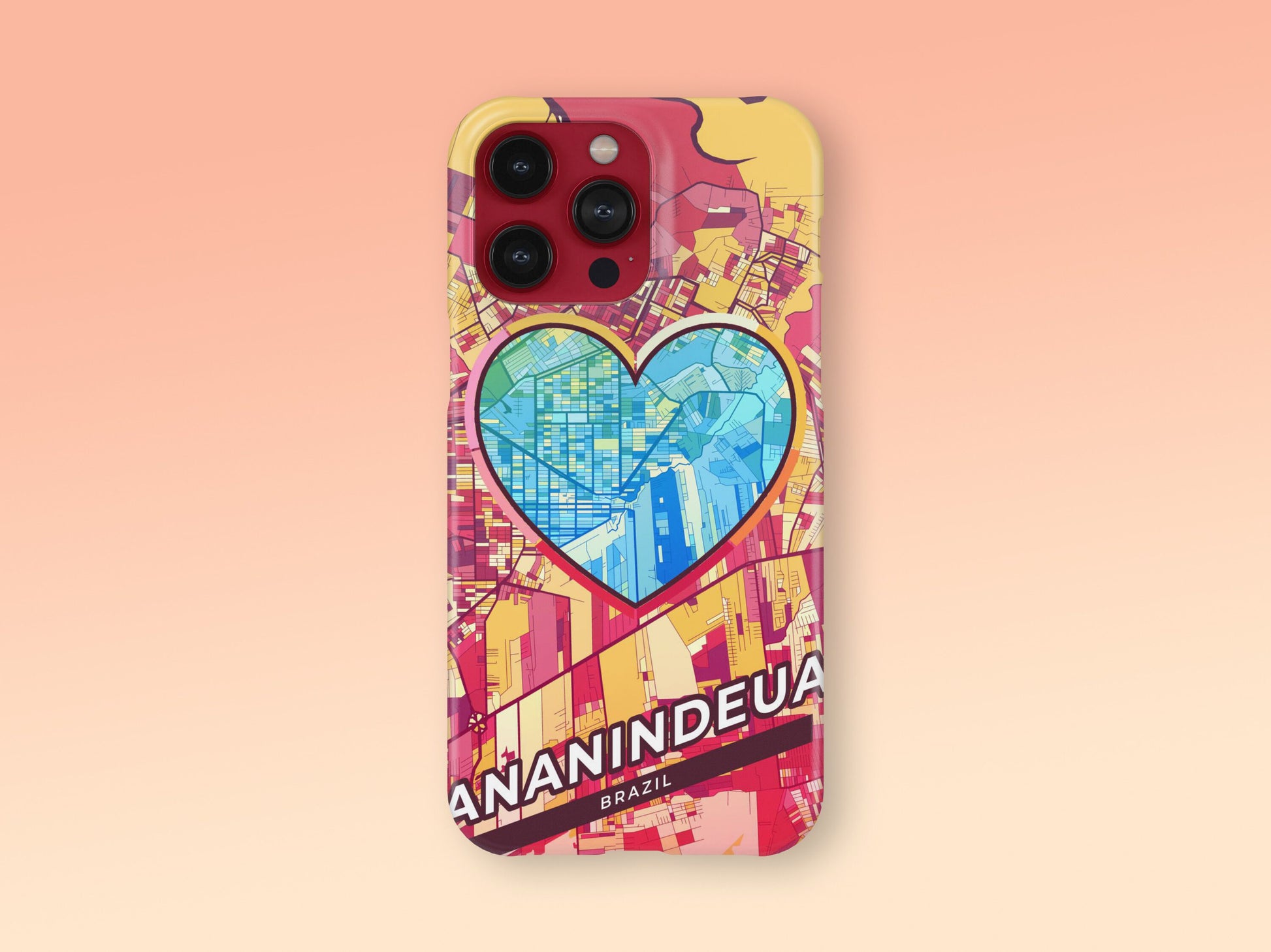 Ananindeua Brazil slim phone case with colorful icon. Birthday, wedding or housewarming gift. Couple match cases. 2