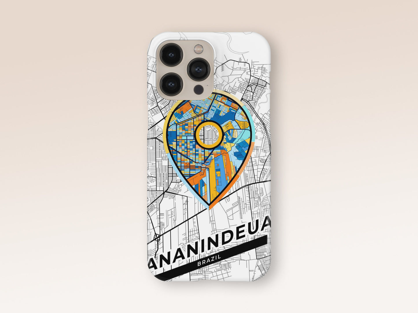 Ananindeua Brazil slim phone case with colorful icon. Birthday, wedding or housewarming gift. Couple match cases. 1