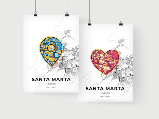 Santa Marta Colombia art print for couples