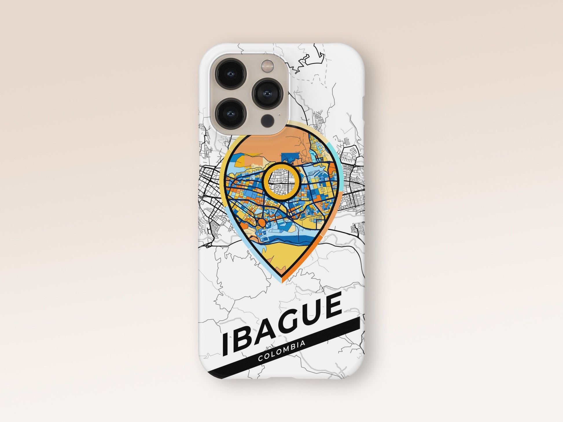 Ibague Colombia slim phone case with colorful icon. Birthday, wedding or housewarming gift. Couple match cases. 1