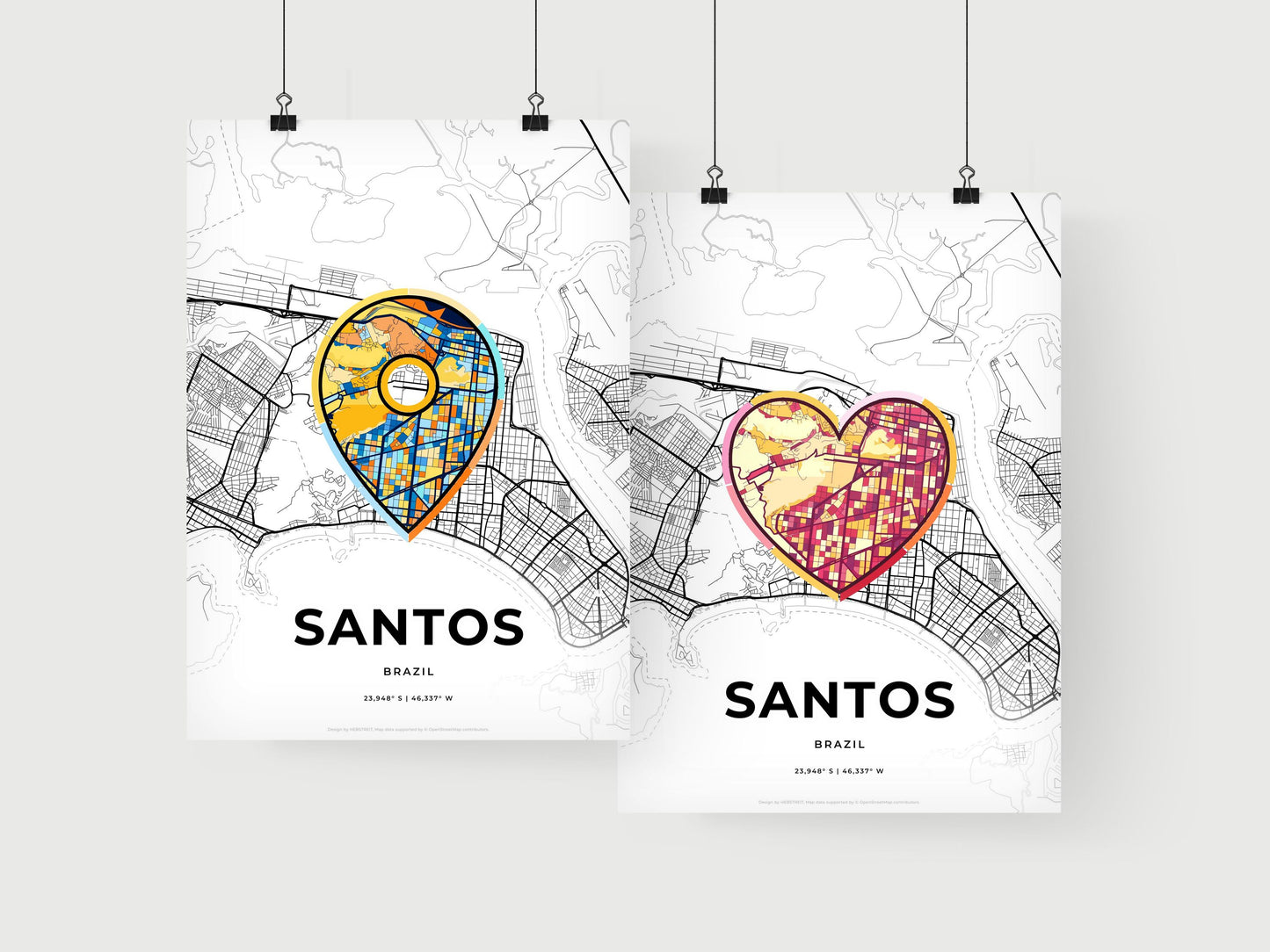 Santos Brazil art print for couples