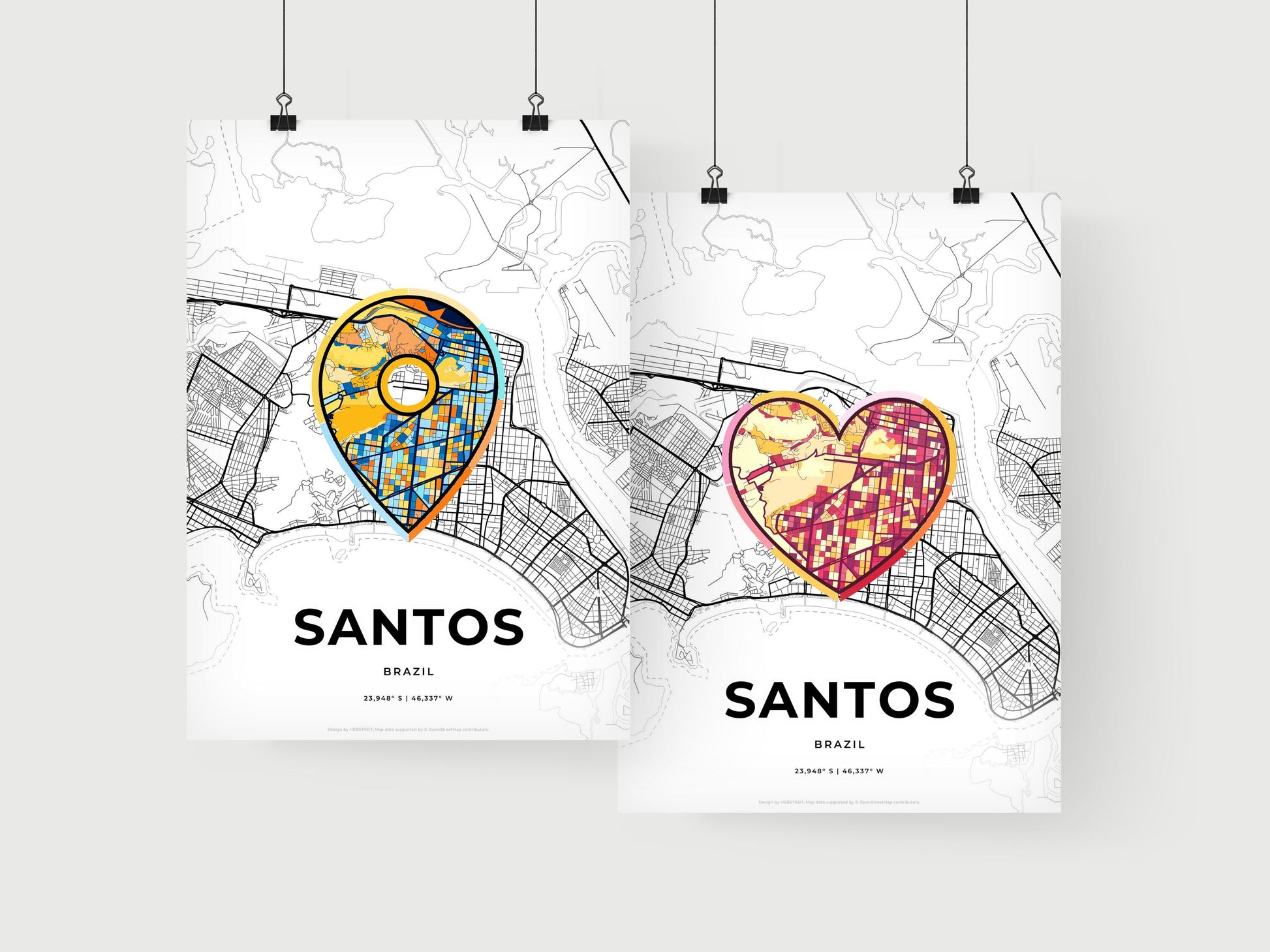 Santos Brazil art print for couples