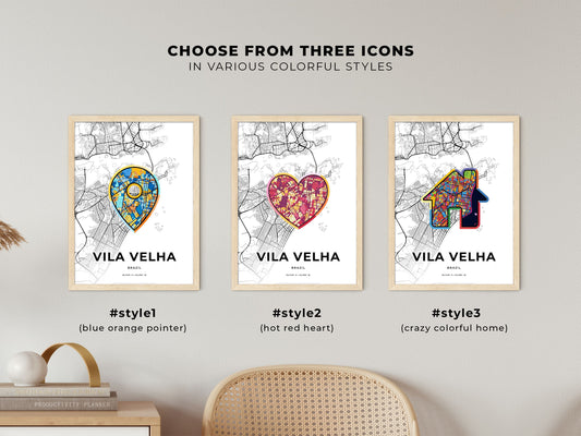 Vila Velha Brazil maps with colorful icons
