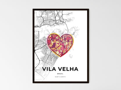 VILA VELHA BRAZIL minimal art map with a colorful icon. Style 2