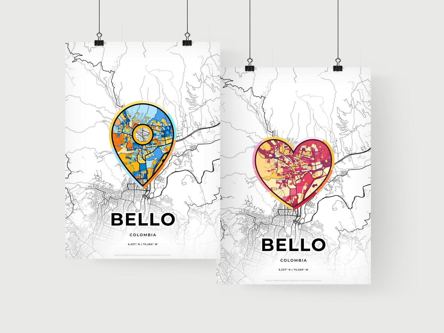 Bello Colombia art print for couples