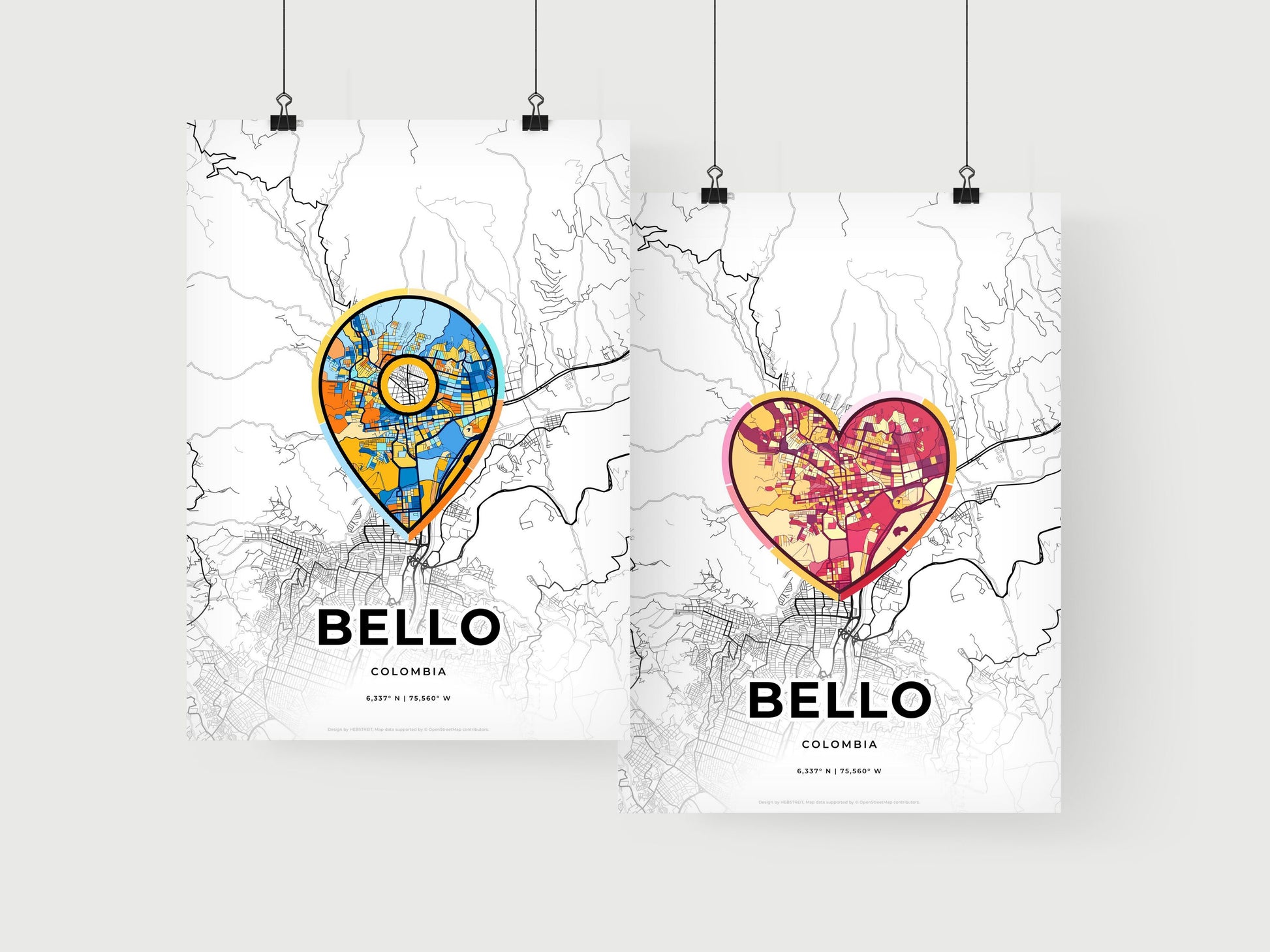 Bello Colombia art print for couples