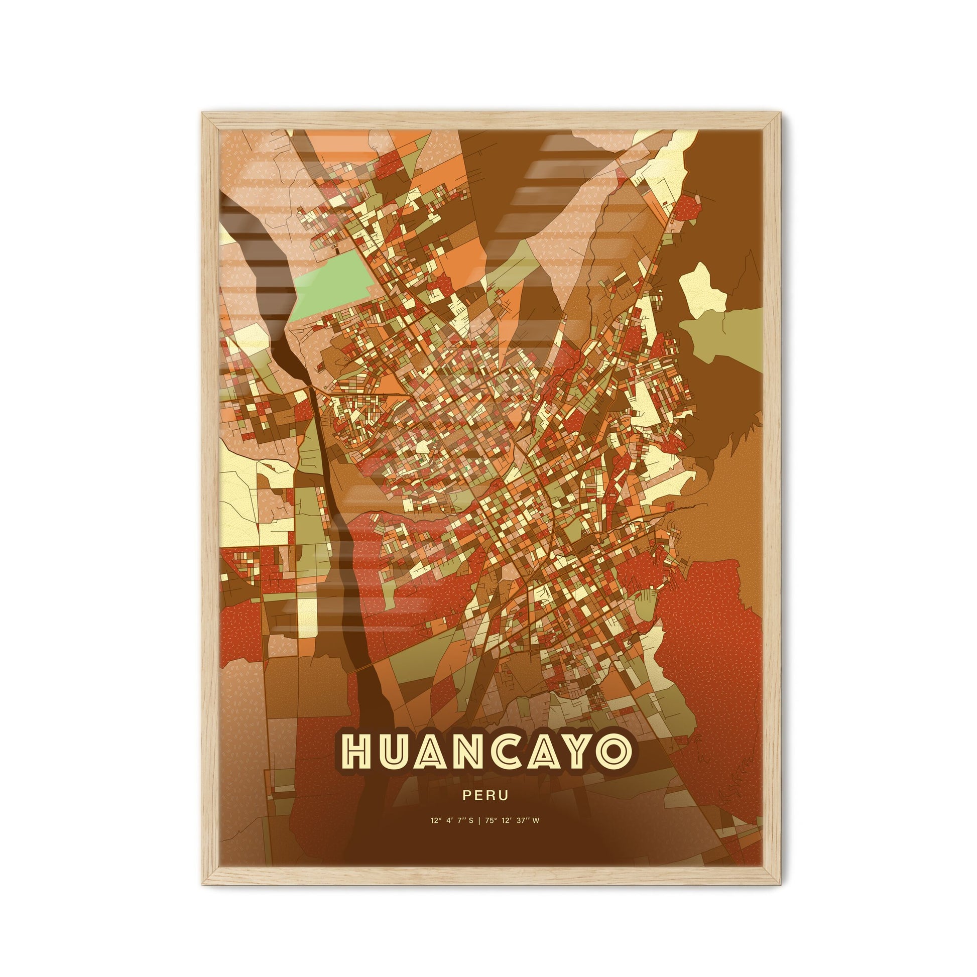 Colorful HUANCAYO PERU Fine Art Map Farmhouse