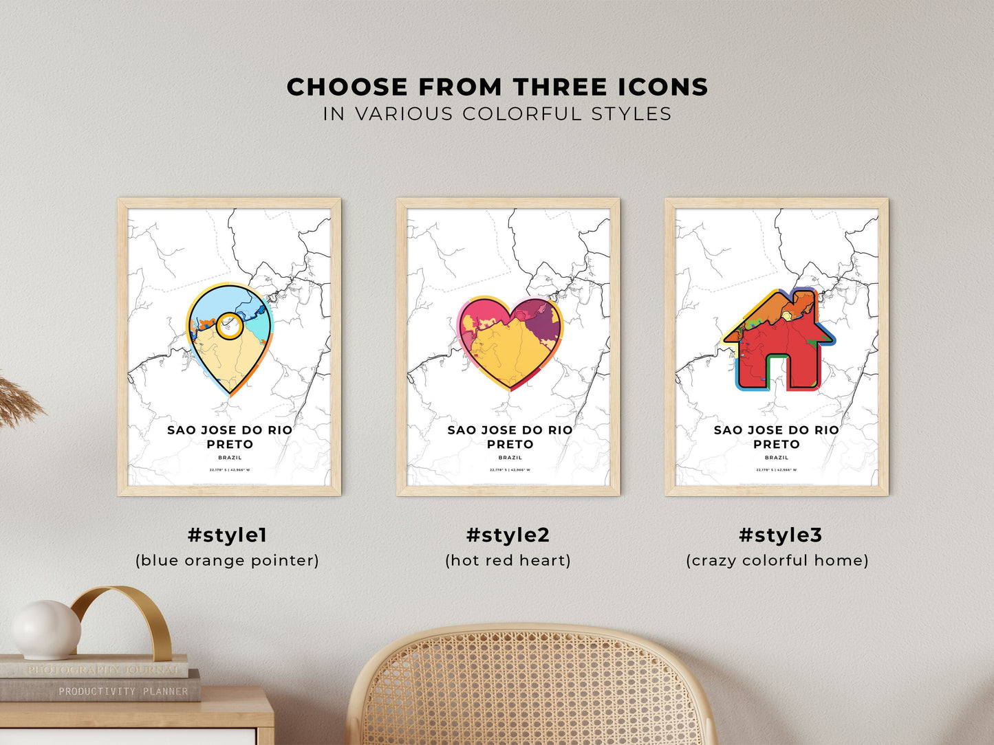 Sao Jose Do Rio Preto Brazil maps with colorful icons