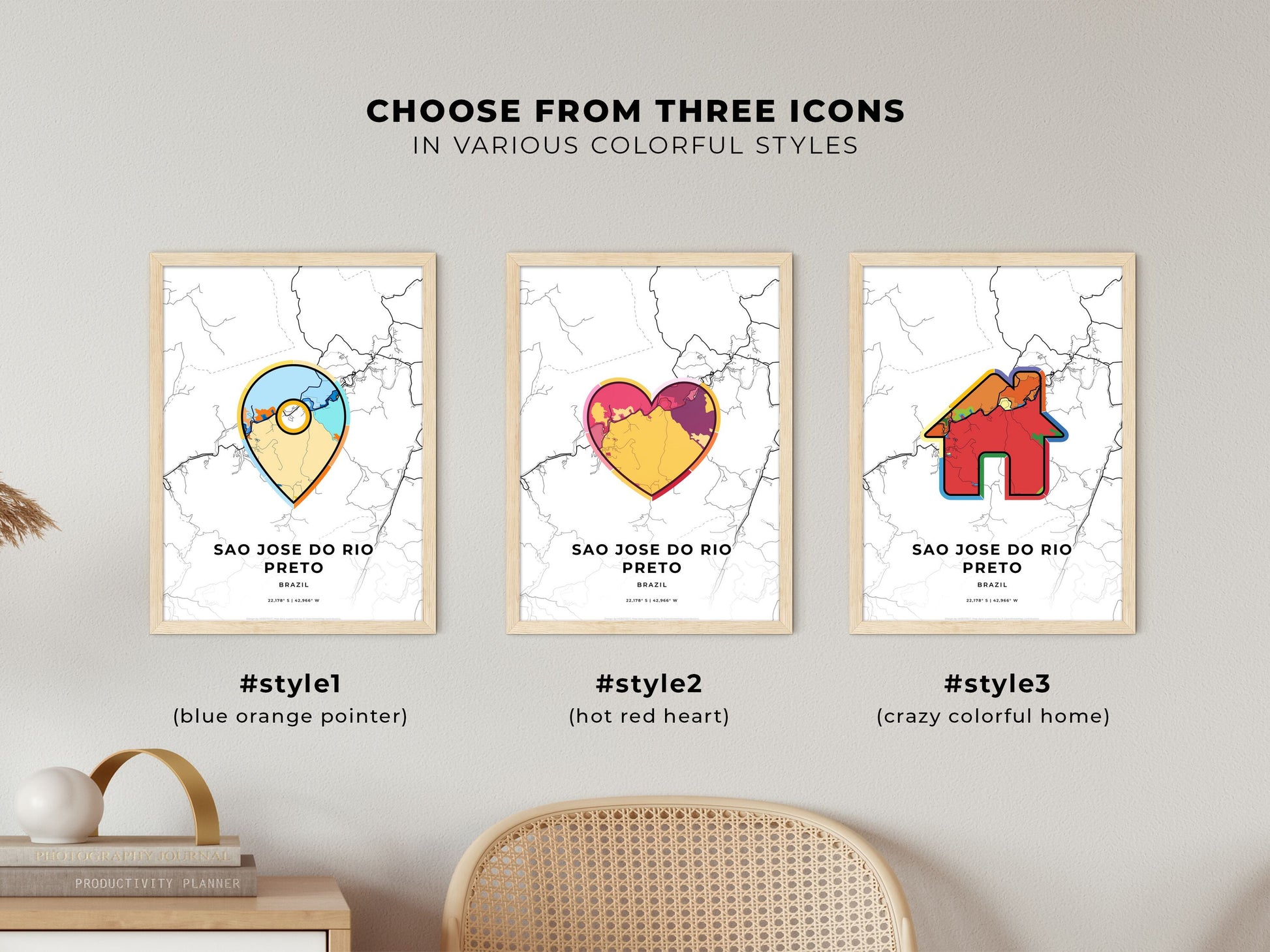 Sao Jose Do Rio Preto Brazil maps with colorful icons