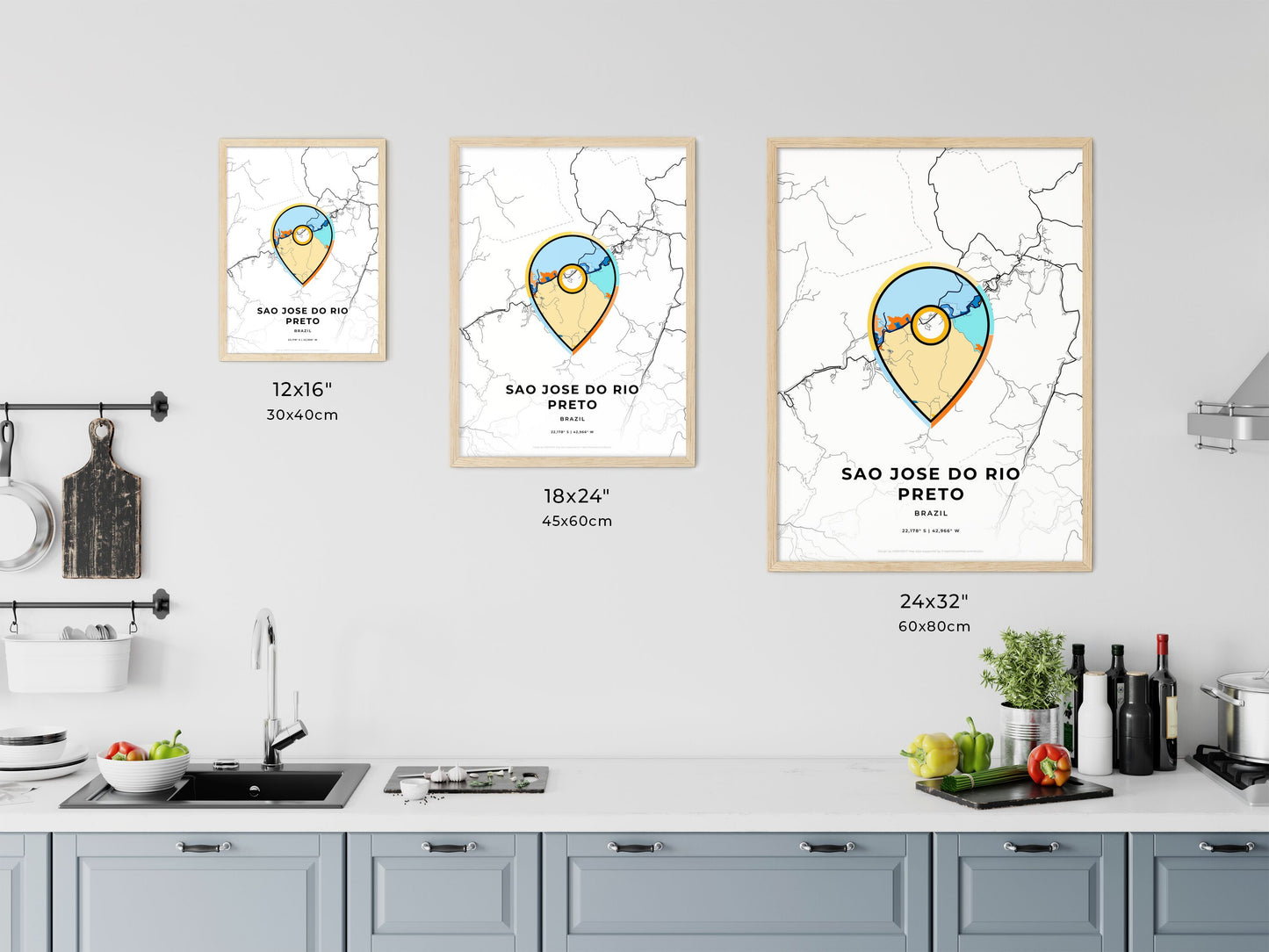 Sao Jose Do Rio Preto Brazil art map size chart
