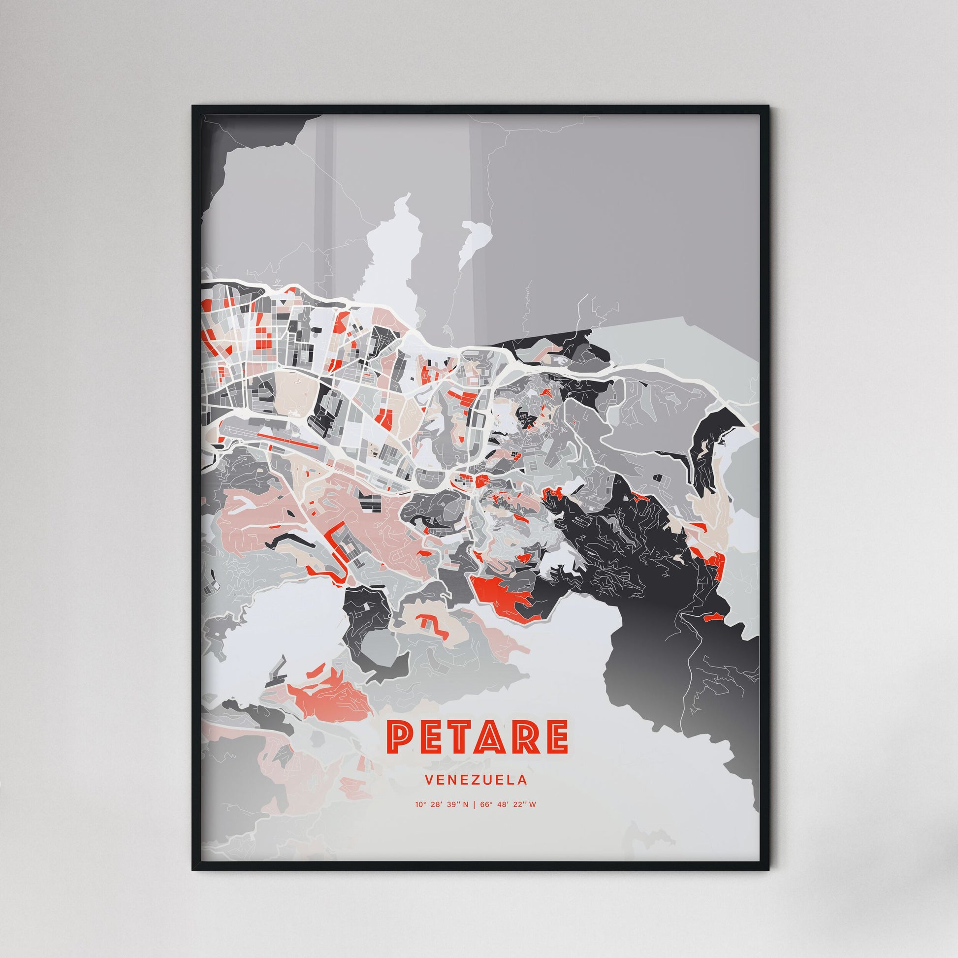 Colorful PETARE VENEZUELA Fine Art Map Modern