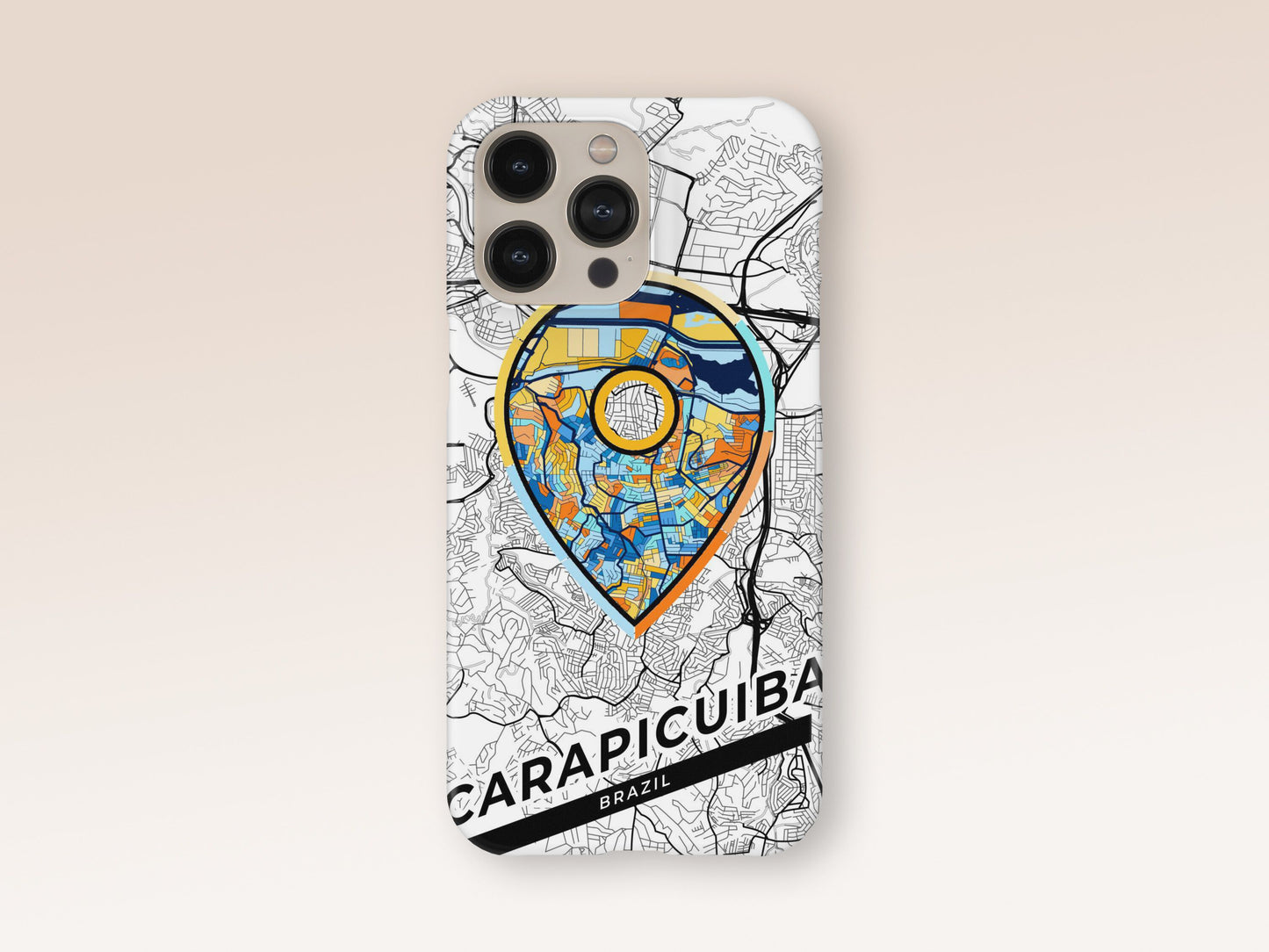 Carapicuiba Brazil slim phone case with colorful icon. Birthday, wedding or housewarming gift. Couple match cases. 1