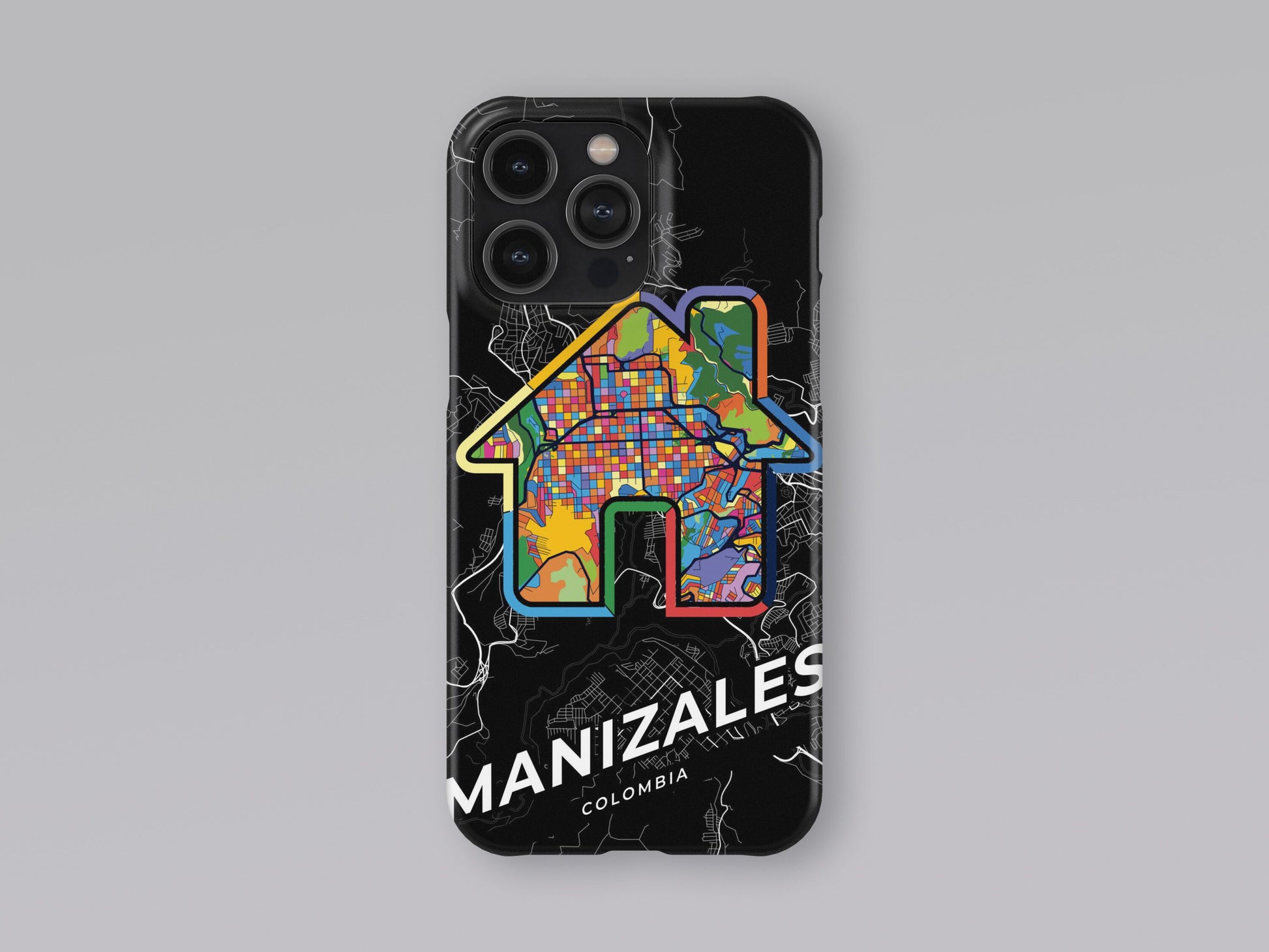 Manizales Colombia slim phone case with colorful icon. Birthday, wedding or housewarming gift. Couple match cases. 3