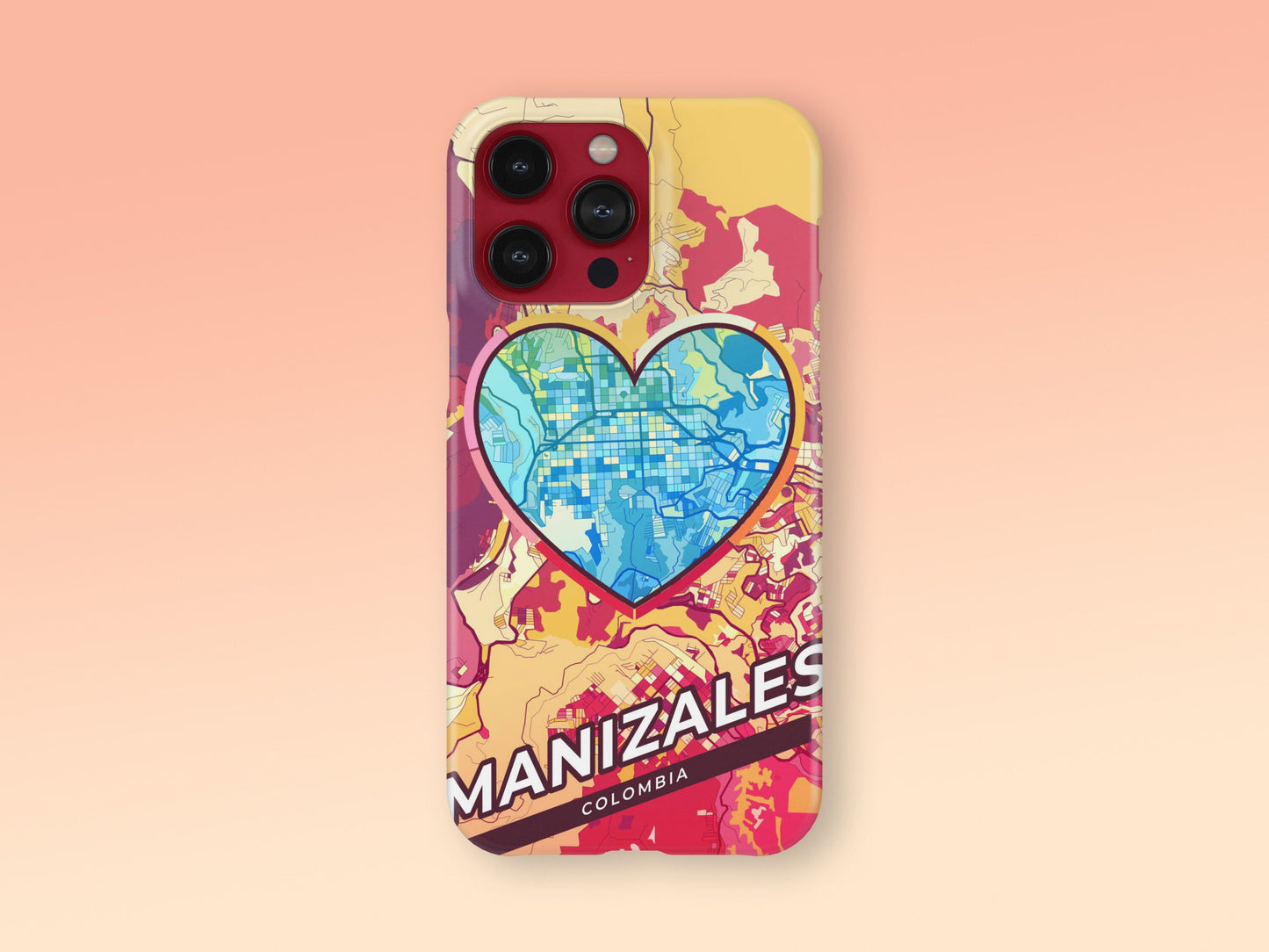 Manizales Colombia slim phone case with colorful icon. Birthday, wedding or housewarming gift. Couple match cases. 2