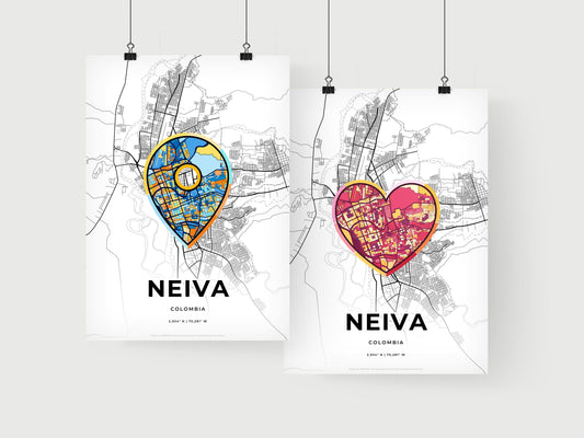 Neiva Colombia art print for couples