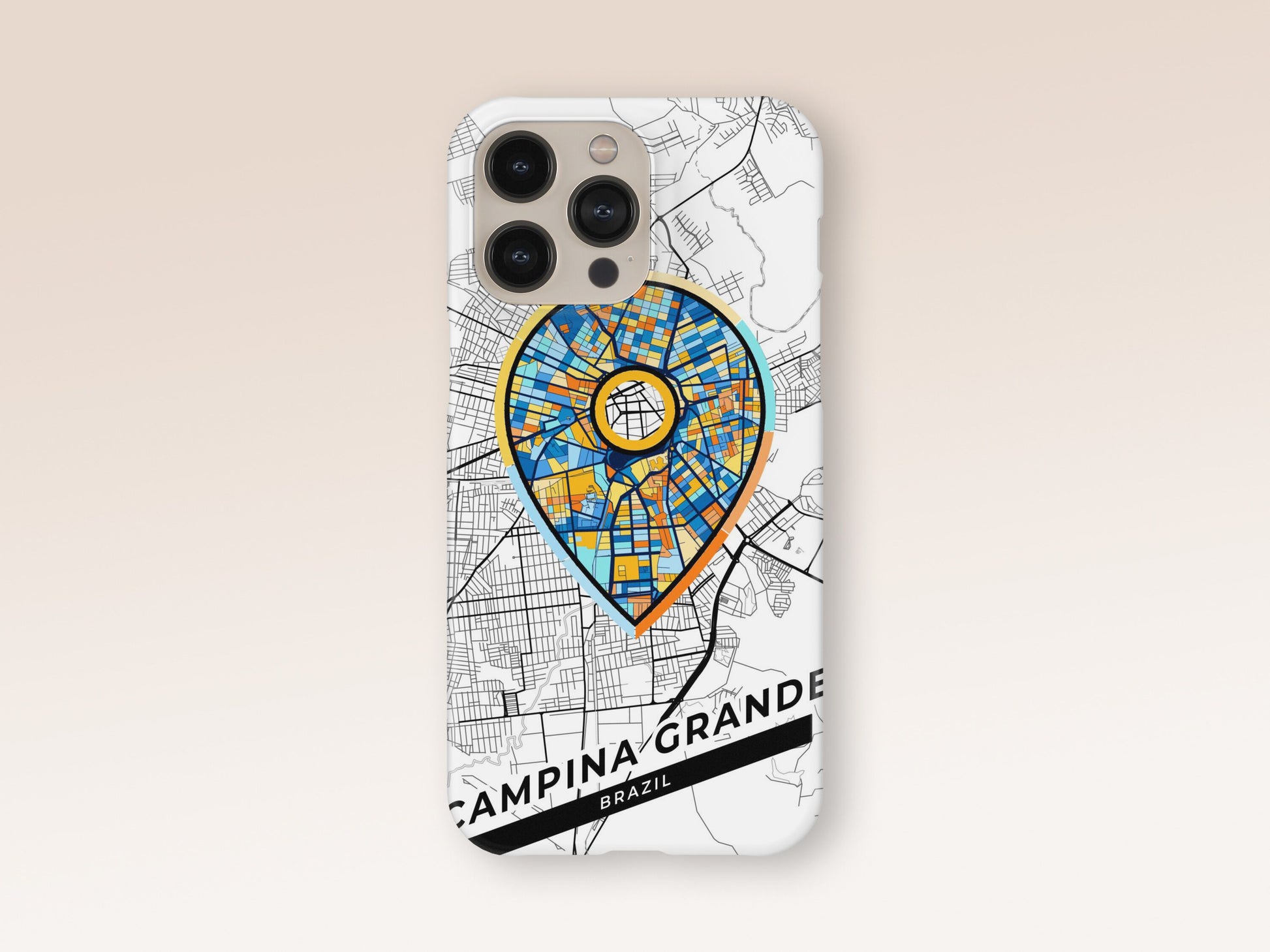 Campina Grande Brazil slim phone case with colorful icon. Birthday, wedding or housewarming gift. Couple match cases. 1