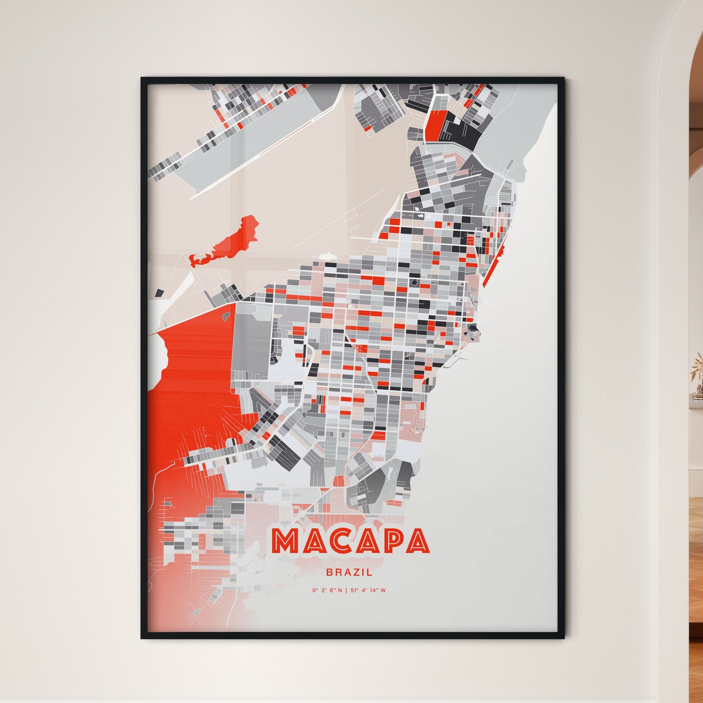 Colorful MACAPA BRAZIL Fine Art Map Modern