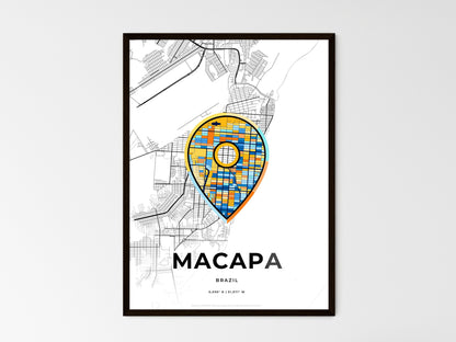 MACAPA BRAZIL minimal art map with a colorful icon. Where it all began, Couple map gift. Style 1