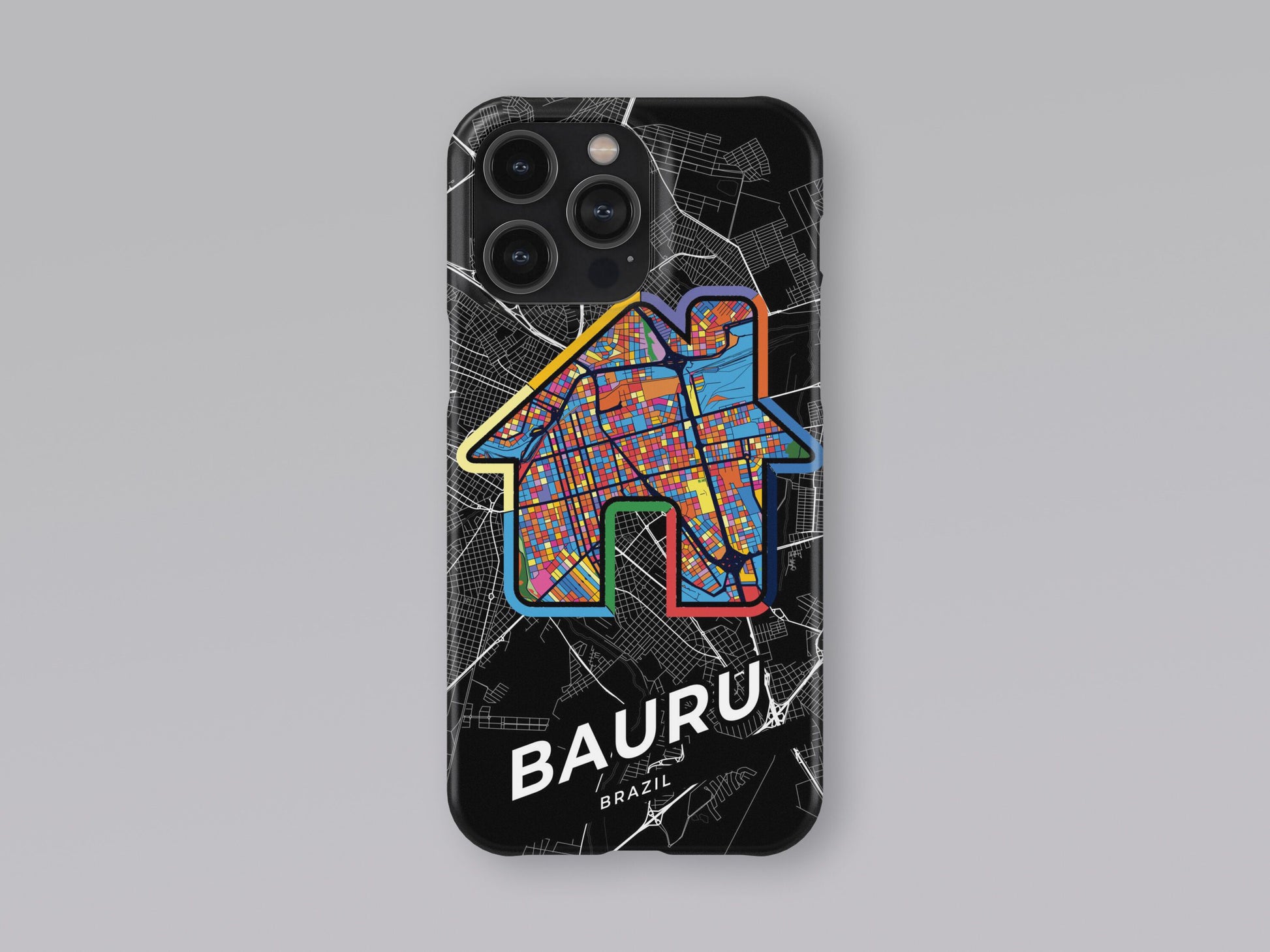 Bauru Brazil slim phone case with colorful icon. Birthday, wedding or housewarming gift. Couple match cases. 3