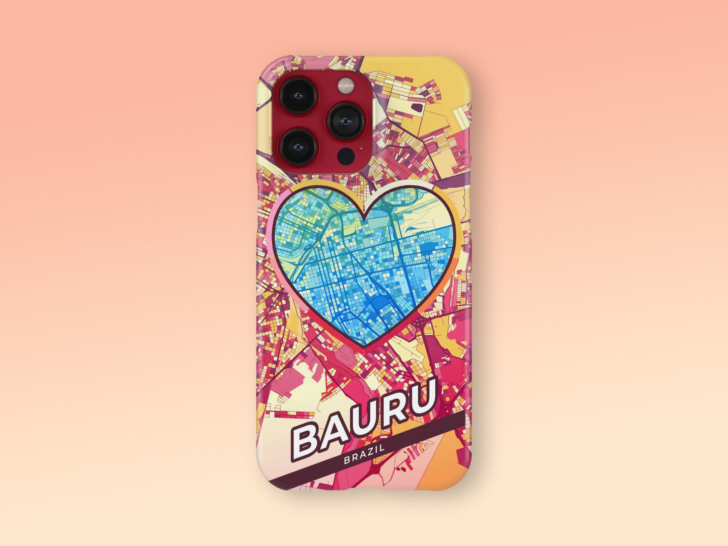 Bauru Brazil slim phone case with colorful icon. Birthday, wedding or housewarming gift. Couple match cases. 2