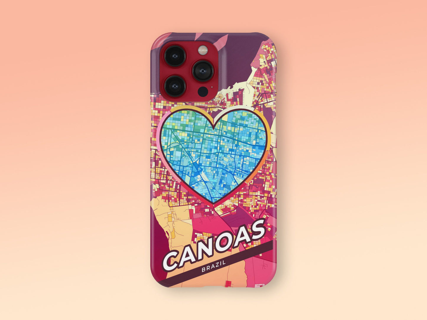 Canoas Brazil slim phone case with colorful icon. Birthday, wedding or housewarming gift. Couple match cases. 2
