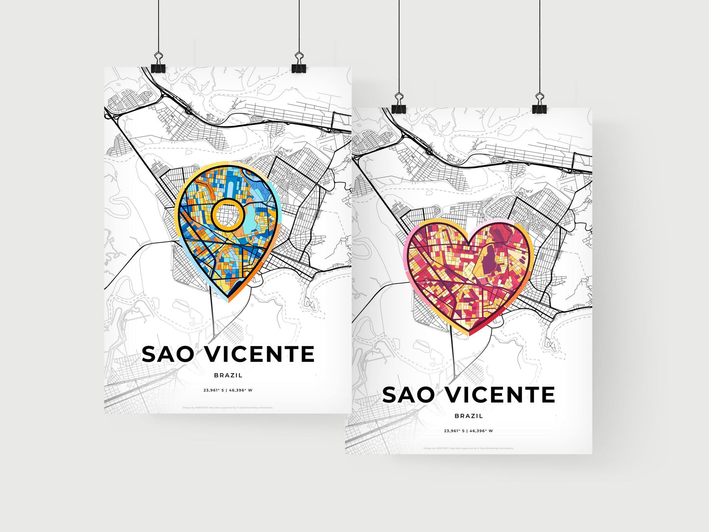 Sao Vicente Brazil art print for couples