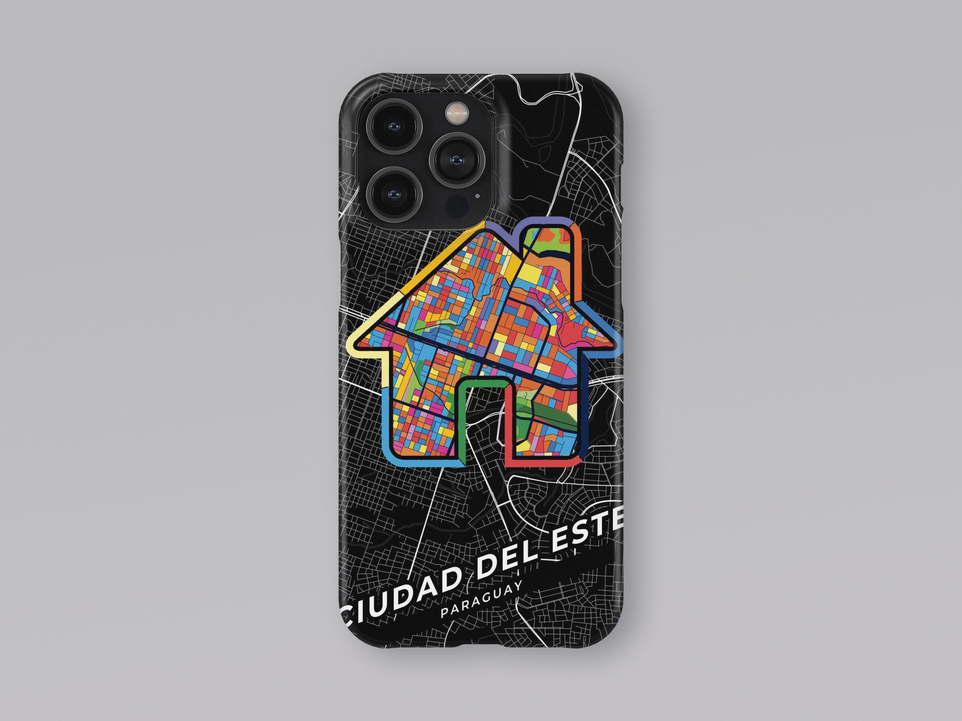Ciudad Del Este Paraguay slim phone case with colorful icon. Birthday, wedding or housewarming gift. Couple match cases. 3