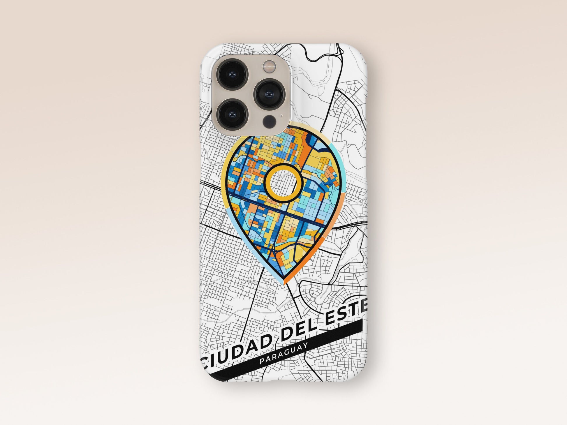 Ciudad Del Este Paraguay slim phone case with colorful icon. Birthday, wedding or housewarming gift. Couple match cases. 1