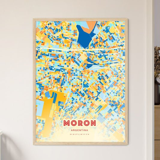 Colorful MORON ARGENTINA Fine Art Map Blue Orange