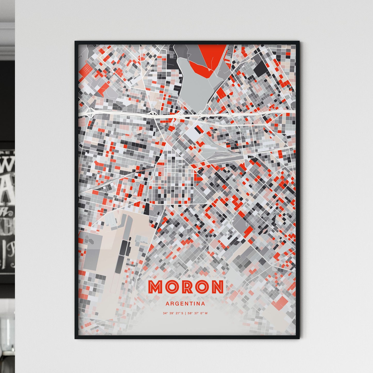 Colorful MORON ARGENTINA Fine Art Map Modern