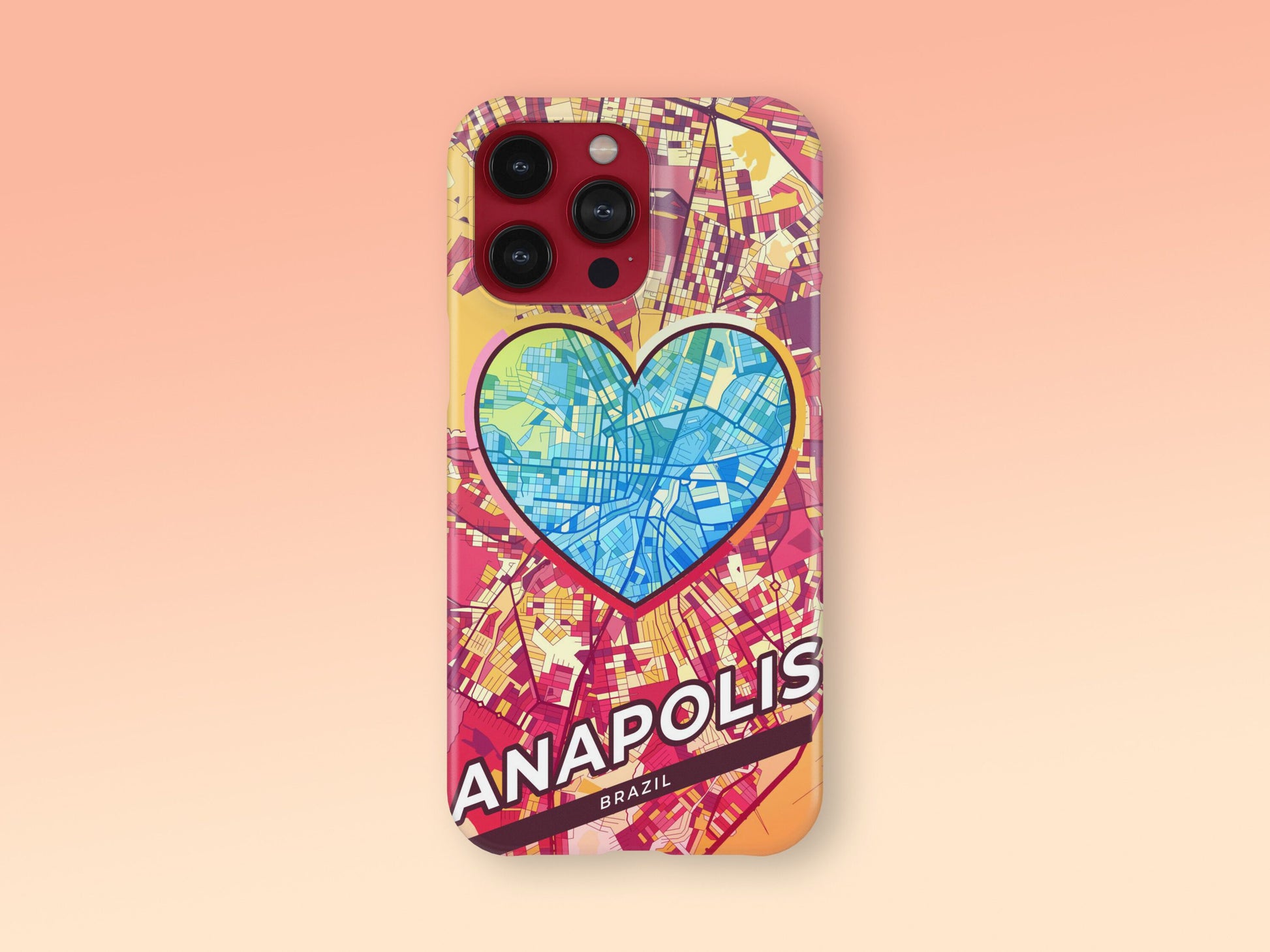 Anapolis Brazil slim phone case with colorful icon. Birthday, wedding or housewarming gift. Couple match cases. 2